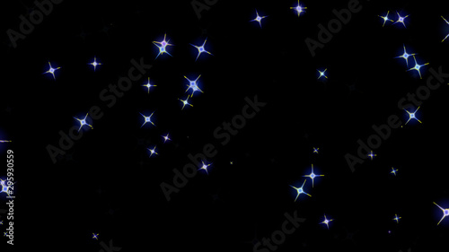 flashing stars, starry sky, appear and disappear on a black background © tihiy_chelovek