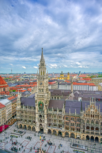 The New Town Hall located in the Marienplatz in Munich, Germany