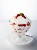 Fresh strawberry with whipped cream