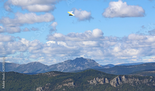 Hang Glider flying from the Chabre mountain, France