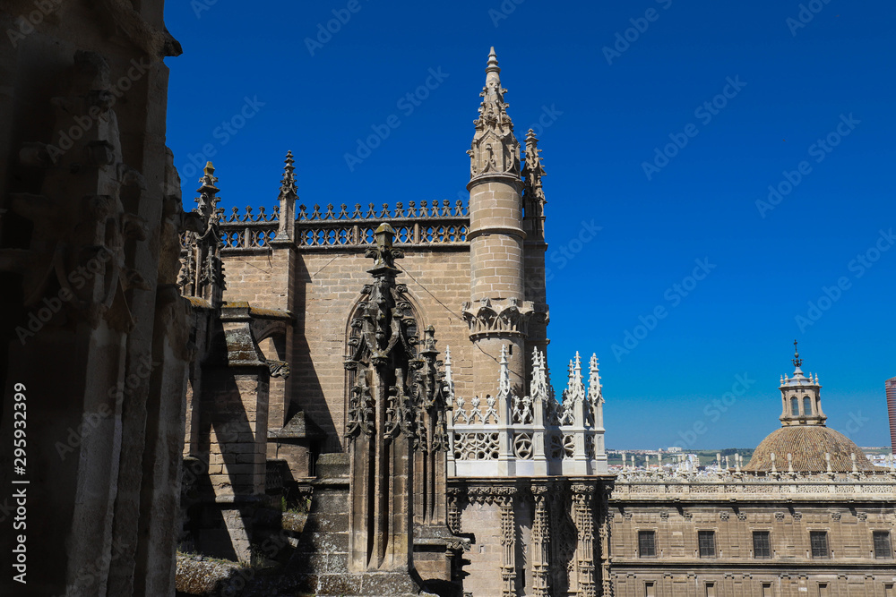Cathedral La Giralda at Sevilla Spain - architecture background .