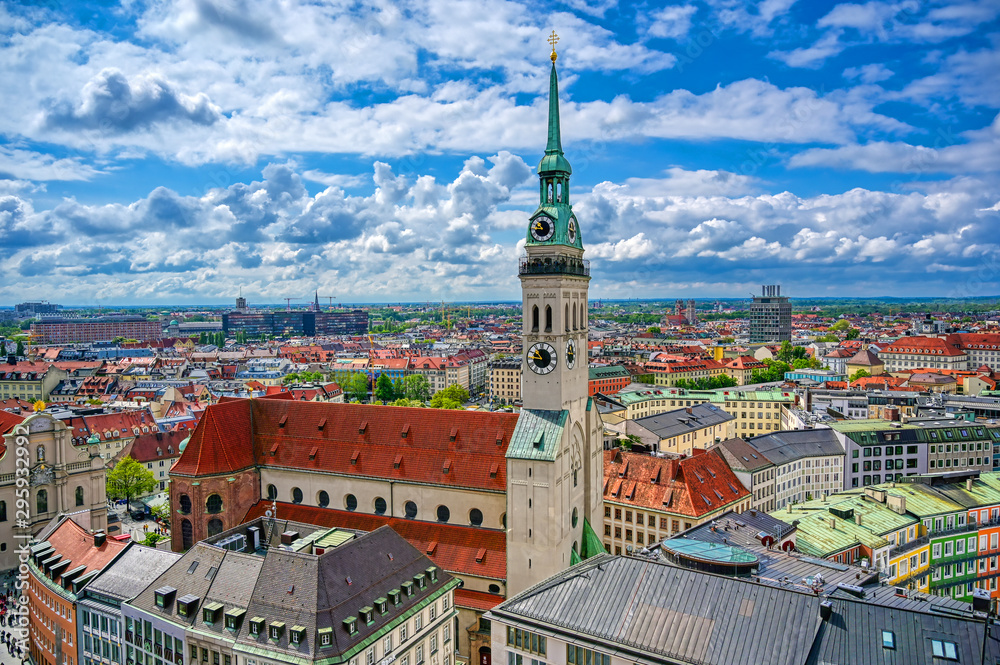 The Church of St. Peter located in the Marienplatz in Munich, Germany.