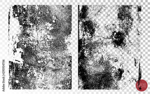 Distressed overlay textures of rough surfaces, cracked wall, stone and old paint. Grunge backgrounds. One color graphic resources.