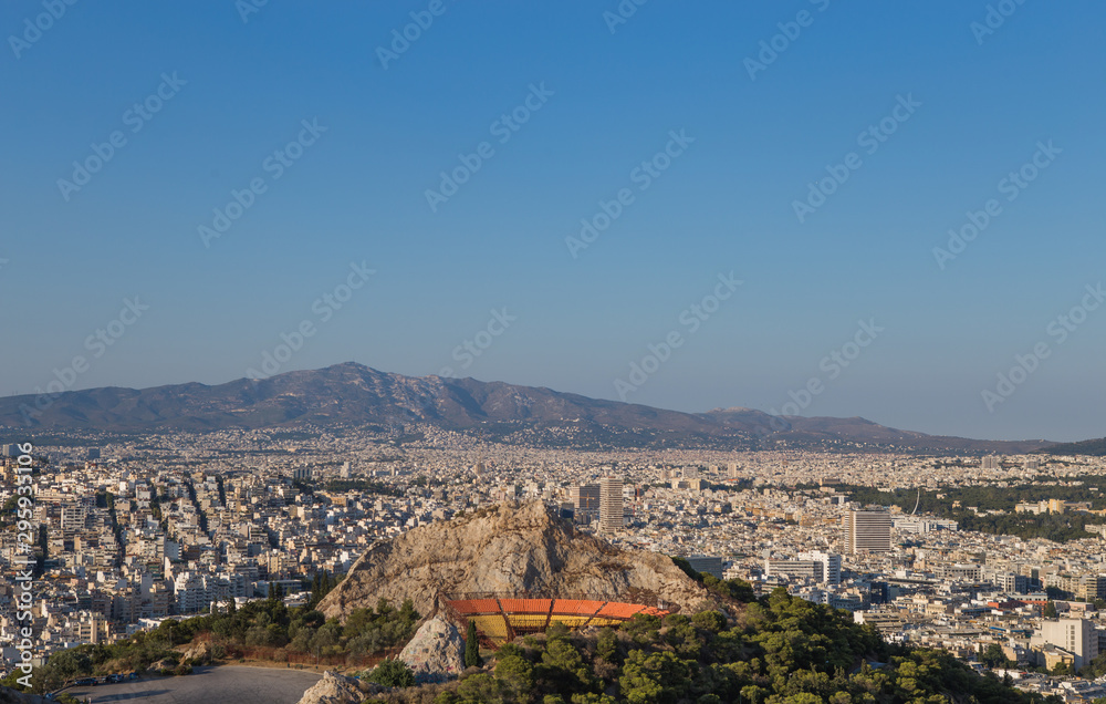 View of Athens city with Mount Lycabettus, Greece View of Athens city with Mount Lycabettus, Greece