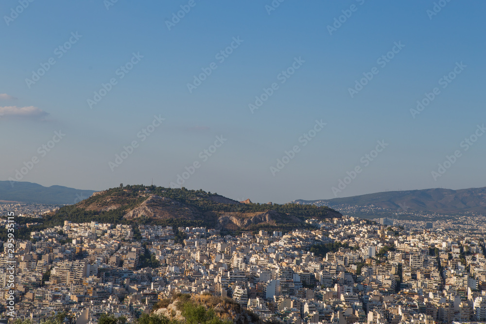 View of Athens city with Mount Lycabettus, Greece