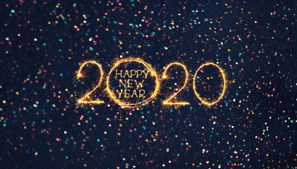 Greeting card Happy New Year 2020