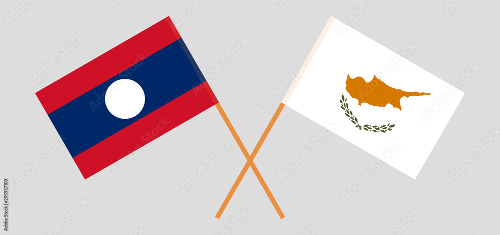 Laos and Cyprus. Laotian and Cyprian flags Laos and Cyprus. Laotian and Cyprian flags