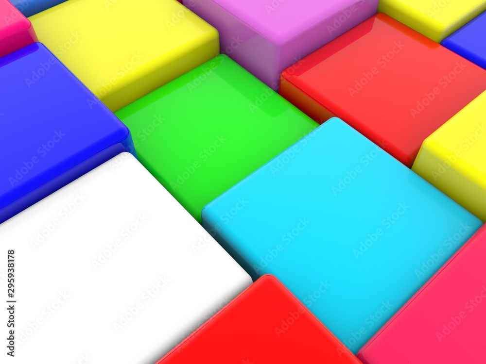 Construction of toy cubes closeup Construction of toy cubes closeup