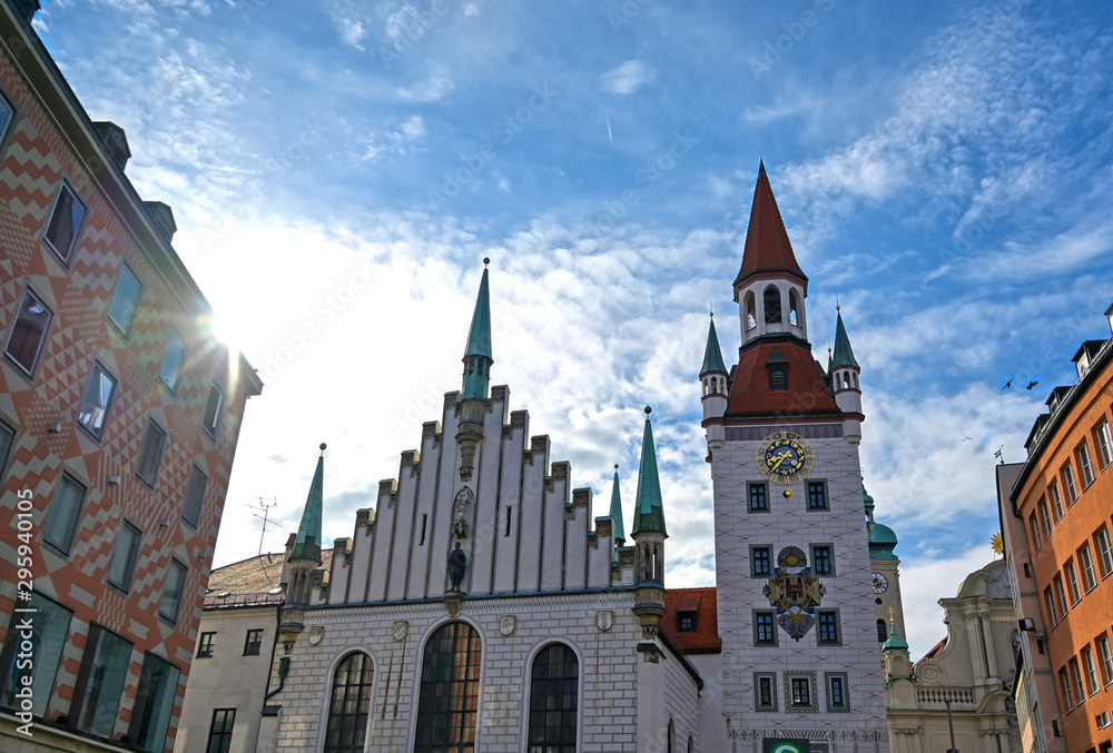 Fototapeta premium The Old Town Hall located in the Marienplatz in Munich, Germany.