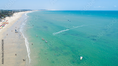 Cumbuco, Ceara / Brazil - Circa September 2019: Sunny day in Cumbuco beach, famous place near Fortaleza, Ceara, Brazil.