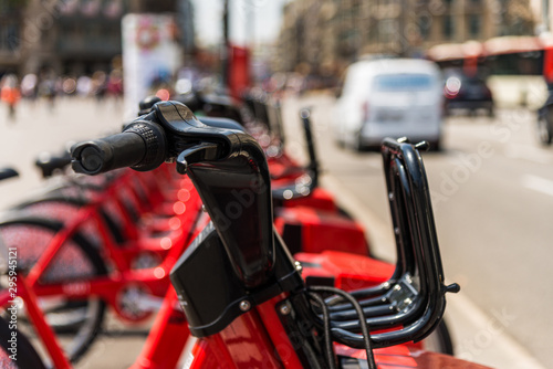 Public bike bicycle transportation sharing system in a big city © Aleksandr Vorobev