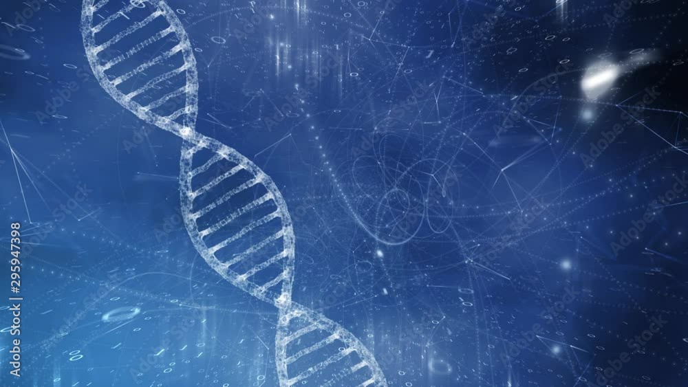 Dna molecule rotation over digital computer cyberspace network.