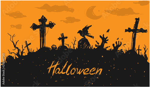halloween abstract background. scary, horror design.31 october event banner with copy space.vector illustration