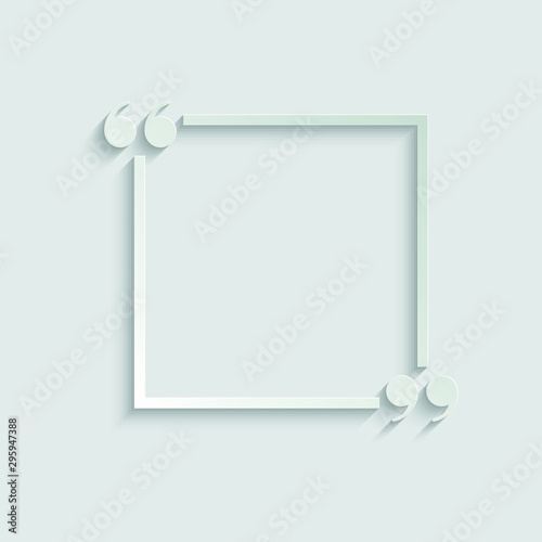 quotes icon. quotes with frame  paper with shadow 