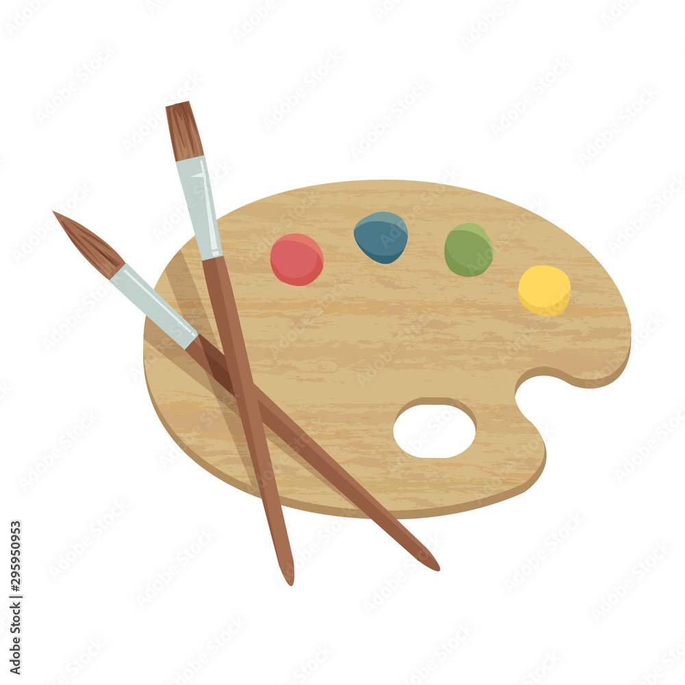 絵の具のパレットと筆 Stock ベクター Adobe Stock
