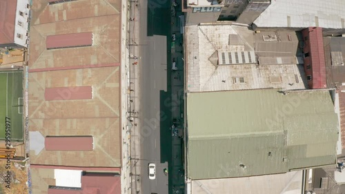 Valparaiso, Quinta Region / Chile - February 15 2019: Aerial view of historical area hill and houses of the city and port at Valparaiso, the biggest port in Chile photo