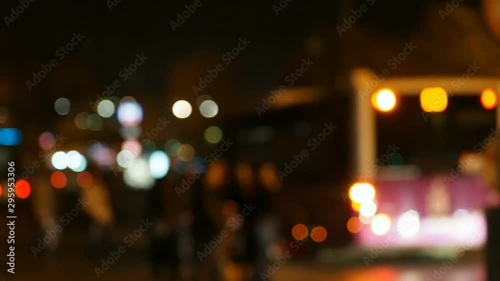Traffic at the Night with Bokeh Lights Traffic at the Night with Bokeh Lights