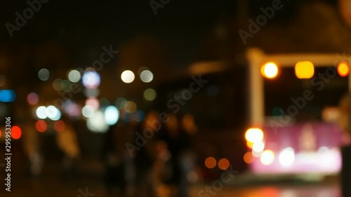 Traffic at the Night with Bokeh Lights  photo