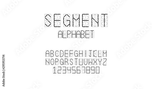 Segment font. A futuristic design. Vector illustration. EPS10