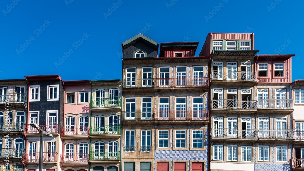 Colorful buildings in the Old Porto neighborhood of Ribeira.