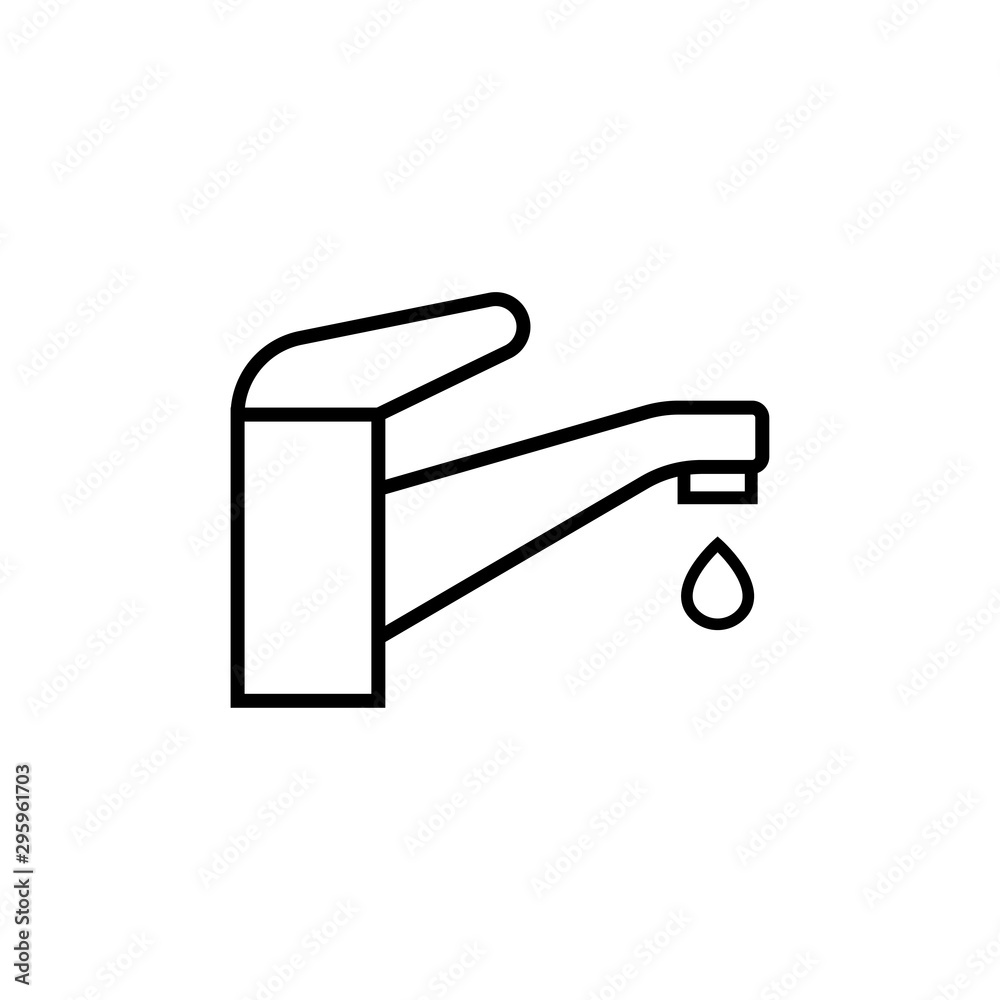 Faucet with water drop outline icon for web and mobile Faucet with water drop outline icon for web and mobile