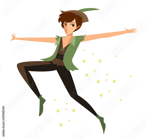 happy cute child tale flying boy