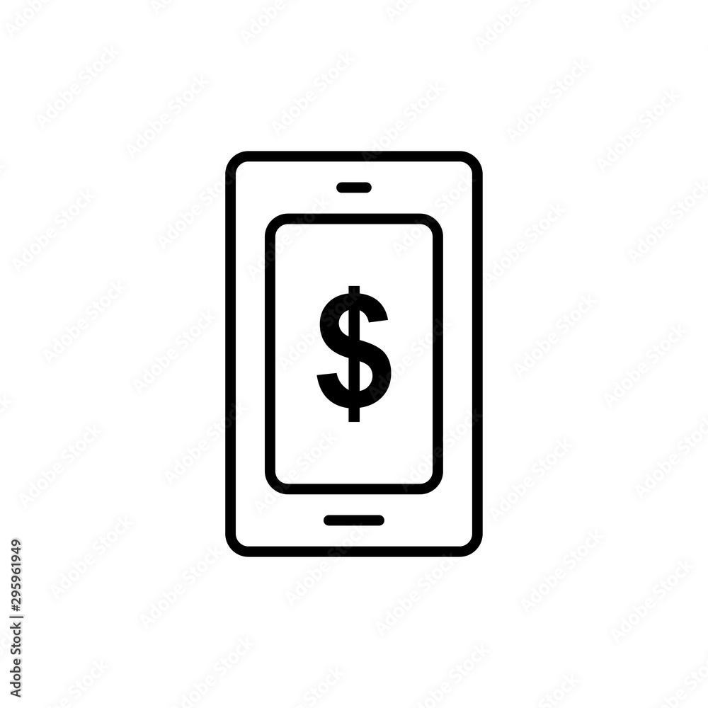 Mobile phone outline icon illustration isolated vector sign symbol Mobile phone outline icon illustration isolated vector sign symbol