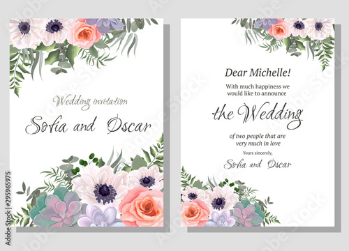 set of three banners with flowers