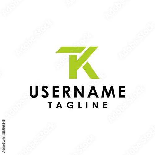 Letters tk logo monogram combination two letters vector minimalist