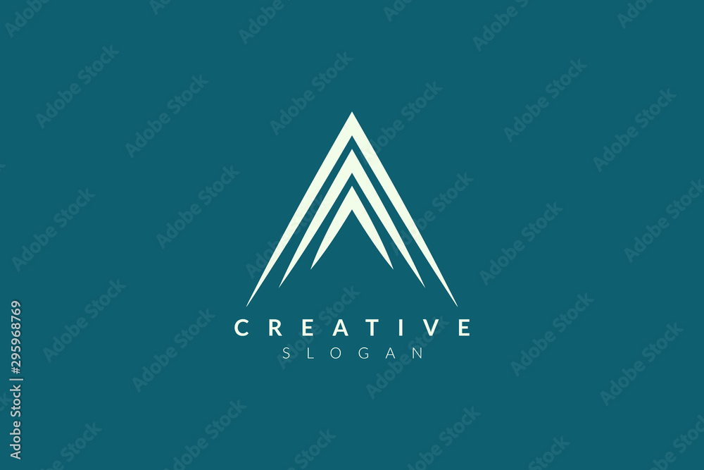 Vector illustration of abstract triangle shape design. Minimalist and simple logo, flat style, modern icon and symbol.