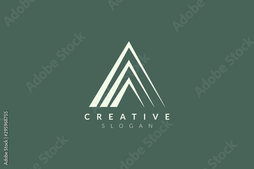 Vector illustration of abstract triangle shape design. Minimalist and simple logo, flat style, modern icon and symbol.