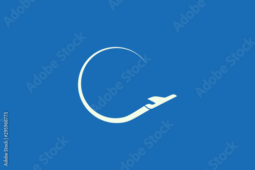 Vector illustration of plane shape design. Minimalist and simple logo, flat style, modern icon and symbol.