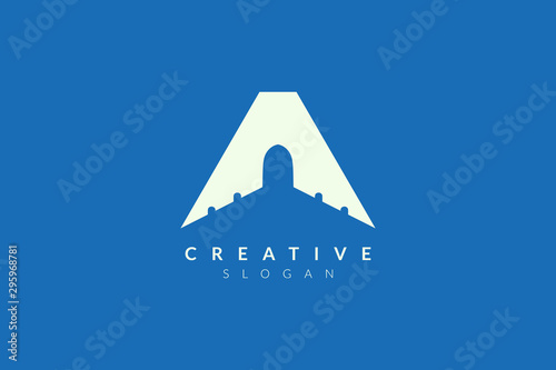 Vector illustration of plane shape design. Minimalist and simple logo, flat style, modern icon and symbol.