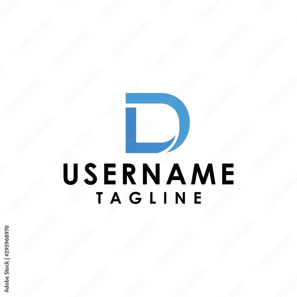 Digital initial letter ld logo simple