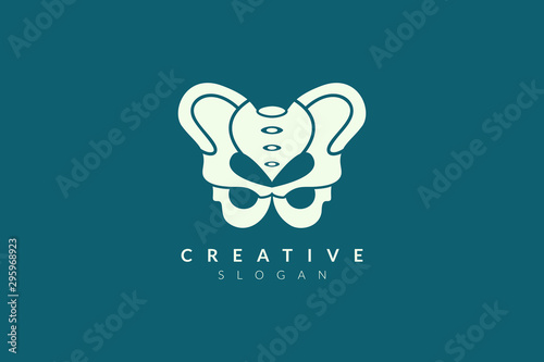 Vector illustration of pelvic bone shape design. Minimalist and simple logo, flat style, modern icon and symbol.