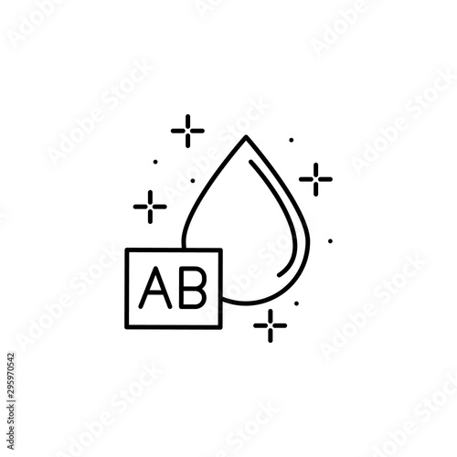 Blood type icon. Element of Blood Donation icon. Thin line icon