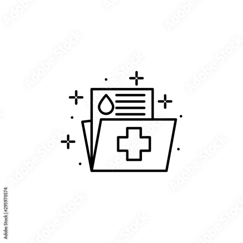 Files, document, blood icon. Element of Blood Donation icon. Thin line icon