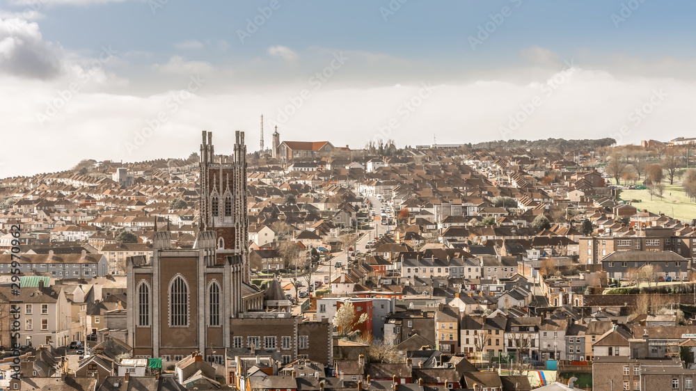 aerial, ancient, architecture, autumn, beautiful, building, capital, cathedral, church, city, city center, cityscape, cork, cork city, dawn, downtown, europe, european, famous, fog, foggy, historic, h