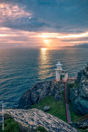 Obraz na płótnie Mizen Head Sheep's Head Peninsula West Cork Ireland lighthouse cliffs rocks landmark sunset wild Atlantic w salonie