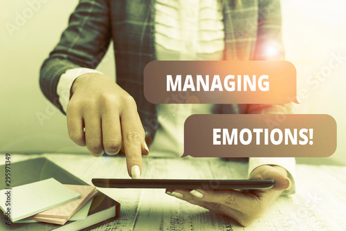 Фотография Writing note showing Managing Emotions
