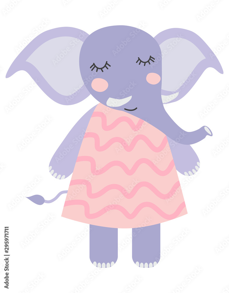 Sweetest baby elephant in the hat. illustration in Scandinavian style. Funny, cute poster. Sweetest baby elephant in the hat. illustration in Scandinavian style. Funny, cute poster.