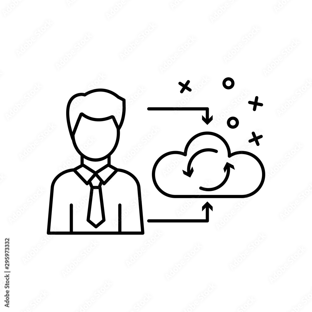 Man business cloud work business icon. Element of business icon Man business cloud work business icon. Element of business icon