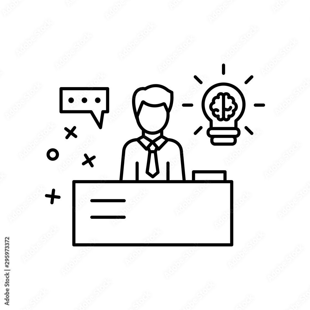 Financial consulting man idea office chat icon. Element of business icon