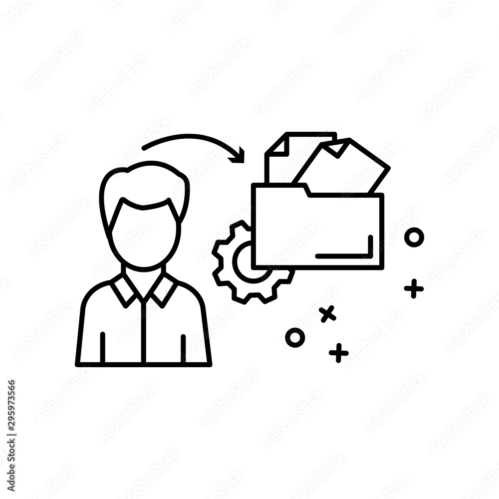 Gear business document analysis icon. Element of business icon