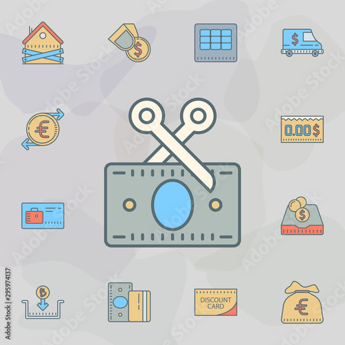 destruction of credit card dusk style line icon. Universal set of banking for website design and development, app development