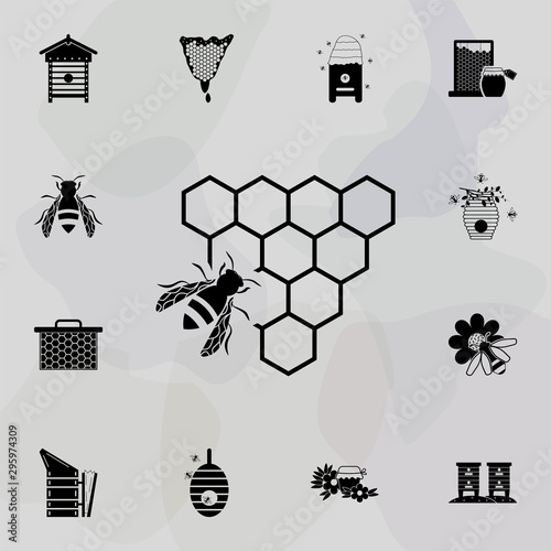 bee and combs icon. Universal set of beekeeping for website design and development, app development
