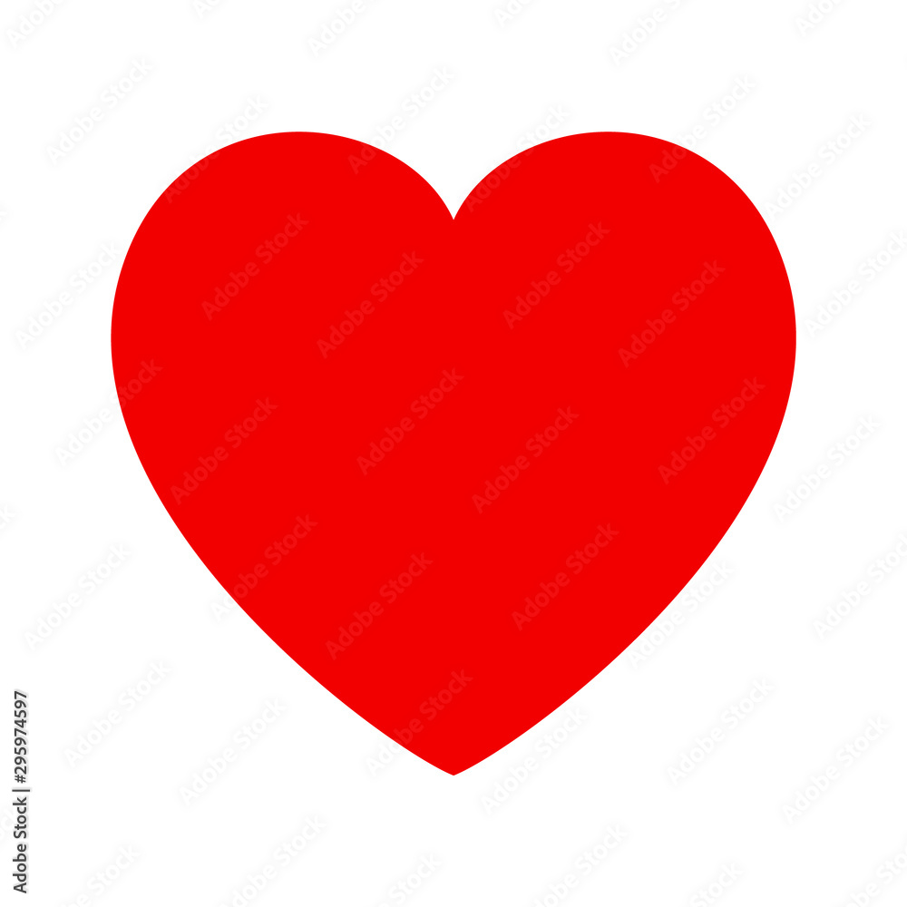 Heart shape in red color for valentine's day. Love symbol Type 1.