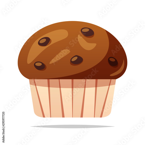 Wallpaper Mural Chocolate muffin vector isolated illustration