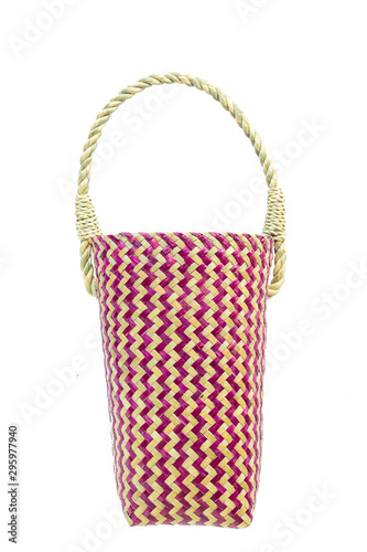 Lepironia articalata (Krajood) or Sedge handmade bag for Cold storage bag on white background. photo