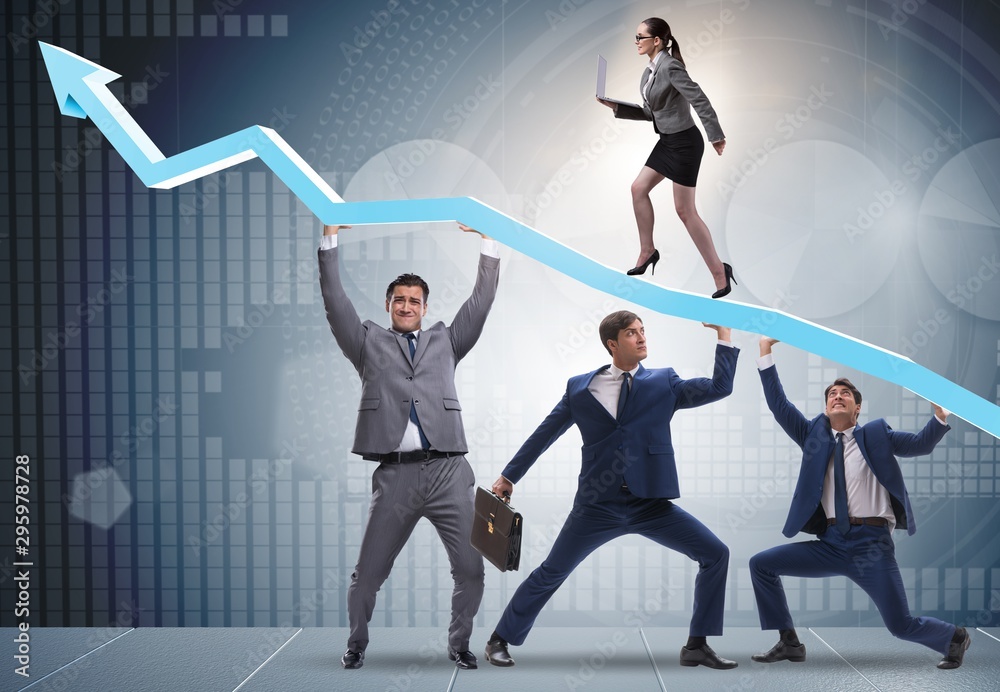 Fototapeta premium Businessman supporting recovery from economic crisis